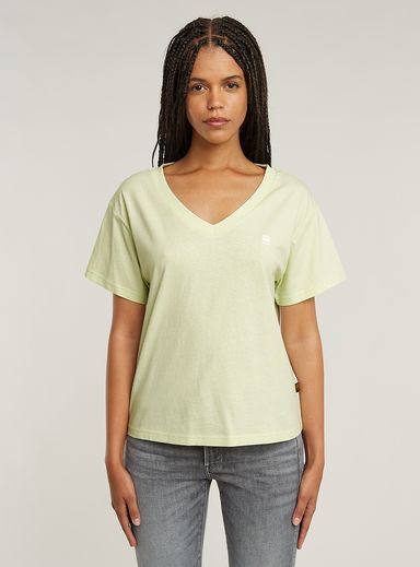 Open V-neck Relaxed T-Shirt
